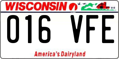 WI license plate 016VFE