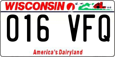 WI license plate 016VFQ