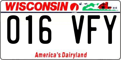 WI license plate 016VFY