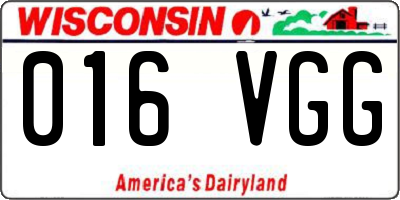 WI license plate 016VGG