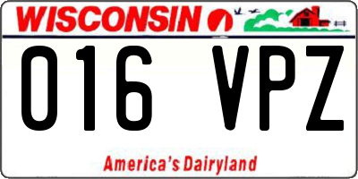 WI license plate 016VPZ