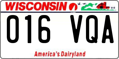 WI license plate 016VQA