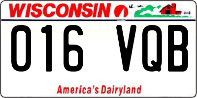 WI license plate 016VQB