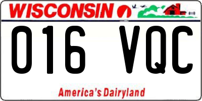 WI license plate 016VQC