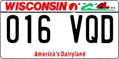 WI license plate 016VQD