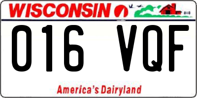 WI license plate 016VQF