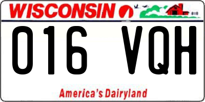 WI license plate 016VQH