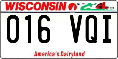 WI license plate 016VQI