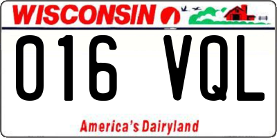 WI license plate 016VQL