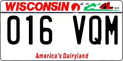 WI license plate 016VQM