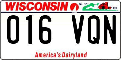 WI license plate 016VQN