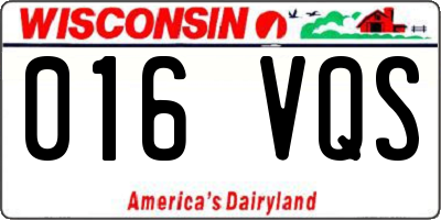 WI license plate 016VQS