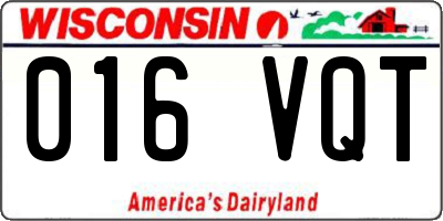 WI license plate 016VQT