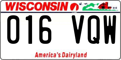 WI license plate 016VQW