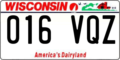WI license plate 016VQZ
