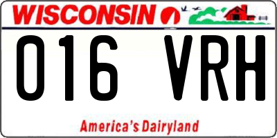 WI license plate 016VRH
