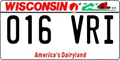 WI license plate 016VRI