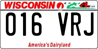WI license plate 016VRJ