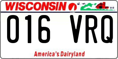 WI license plate 016VRQ