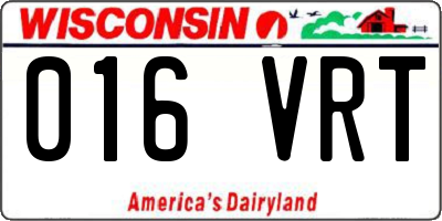WI license plate 016VRT