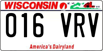 WI license plate 016VRV