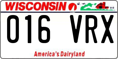 WI license plate 016VRX