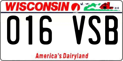 WI license plate 016VSB