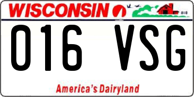 WI license plate 016VSG