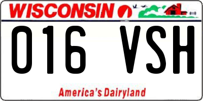 WI license plate 016VSH