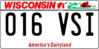 WI license plate 016VSI