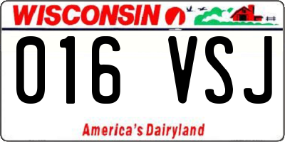 WI license plate 016VSJ