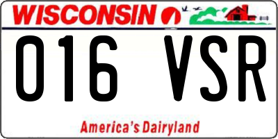 WI license plate 016VSR