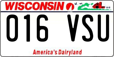 WI license plate 016VSU