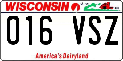 WI license plate 016VSZ