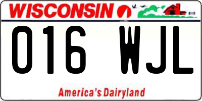 WI license plate 016WJL