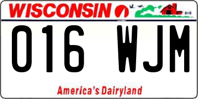 WI license plate 016WJM