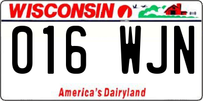 WI license plate 016WJN