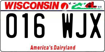 WI license plate 016WJX