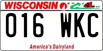 WI license plate 016WKC