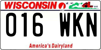 WI license plate 016WKN