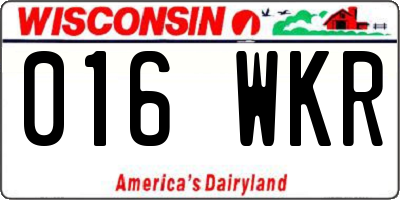 WI license plate 016WKR