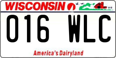 WI license plate 016WLC