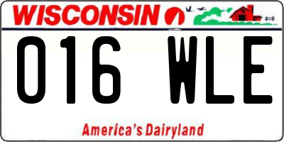 WI license plate 016WLE