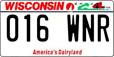 WI license plate 016WNR