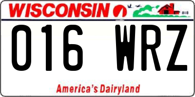 WI license plate 016WRZ