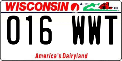 WI license plate 016WWT
