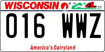 WI license plate 016WWZ