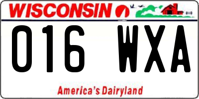 WI license plate 016WXA