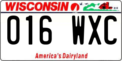 WI license plate 016WXC