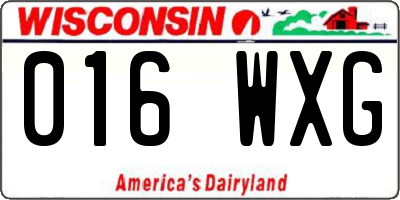 WI license plate 016WXG